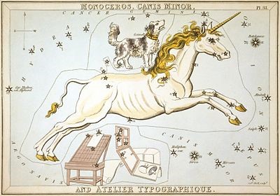 麒麟座和小犬座的星圖